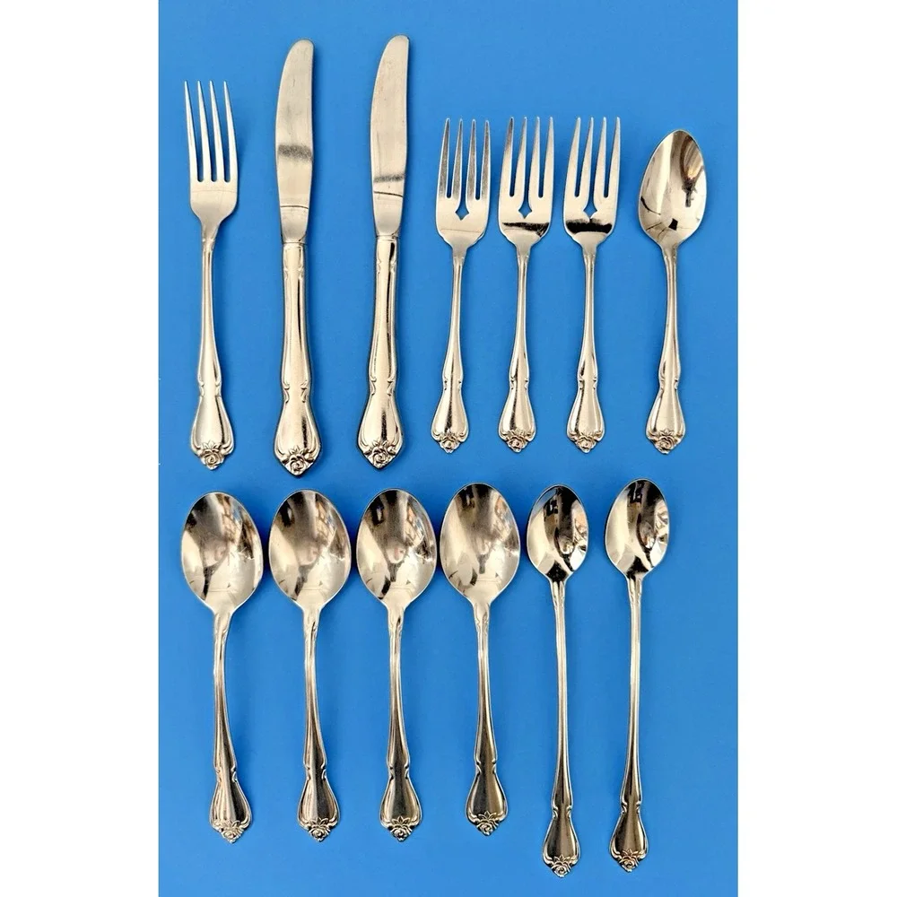 Oneida Arbor Rose True Rose Stainless Flatware Miscellaneous Pieces Lot of 13